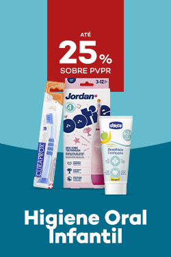 Higiene Oral Infantil com destaque promocional de at&eacute; 25% sobre pre&ccedil;o de Venda ao P&uacute;blico Recomendado